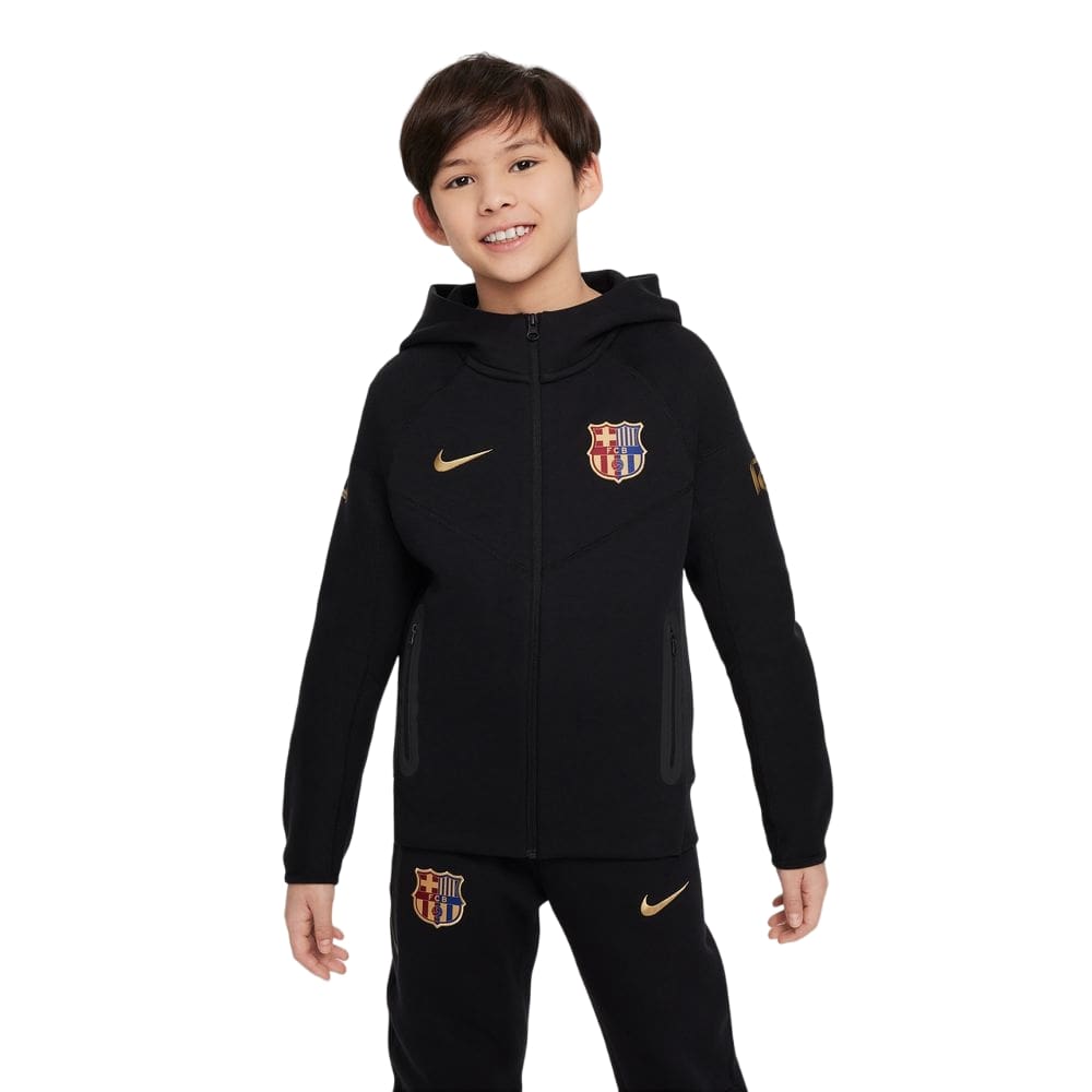 Nike FC Barcelona Tech Fleece Fritidsgenser Barn Sort 24/25 