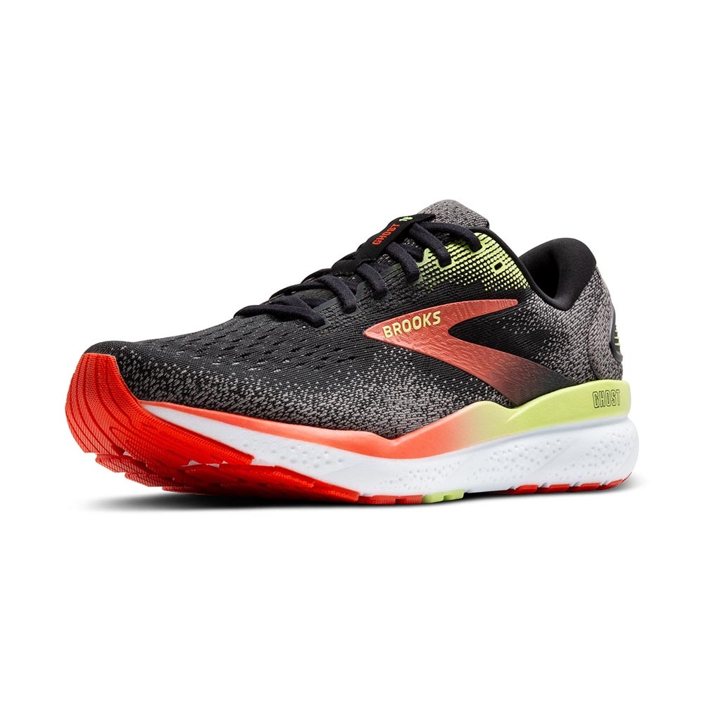 Brooks Ghost 16 Joggesko Herre Sort/Rød/Grønn
