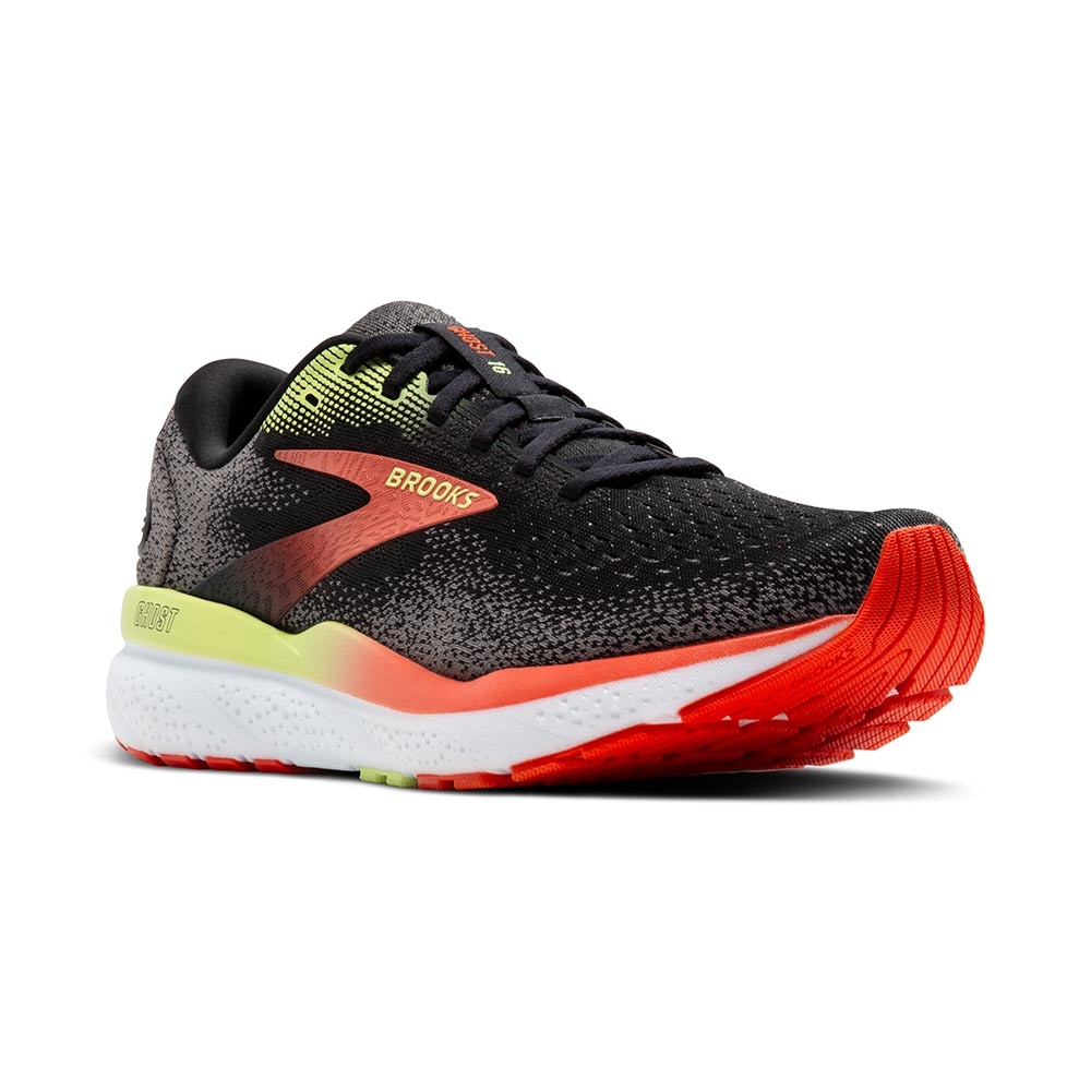 Brooks Ghost 16 Joggesko Herre Sort/Rød/Grønn