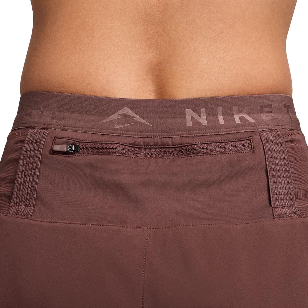 Nike Dri-Fit Trail Mid-Rise 4'' Løpeshorts Dame Burgunder/Brun