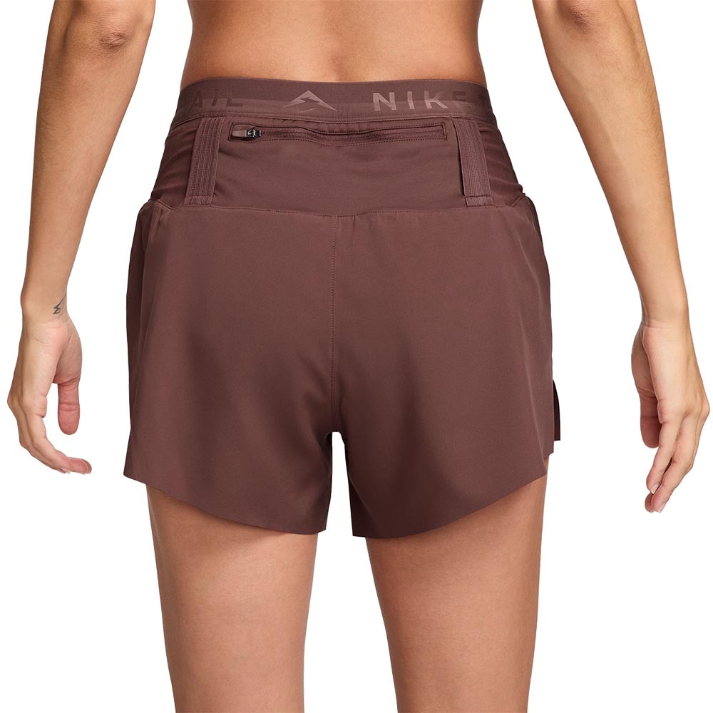 Nike Dri-Fit Trail Mid-Rise 4'' Løpeshorts Dame Burgunder/Brun