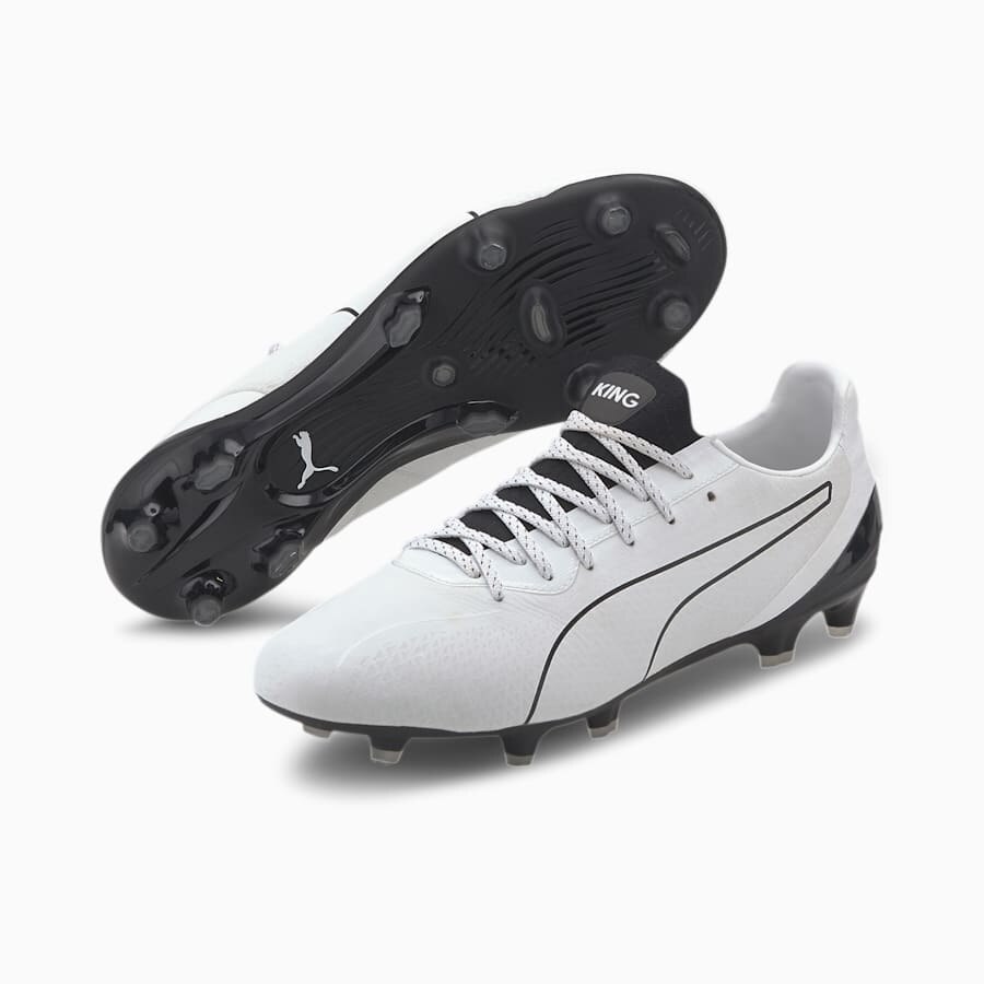 Puma King Platinum FG/AG Fotballsko Hvit Lazertouch