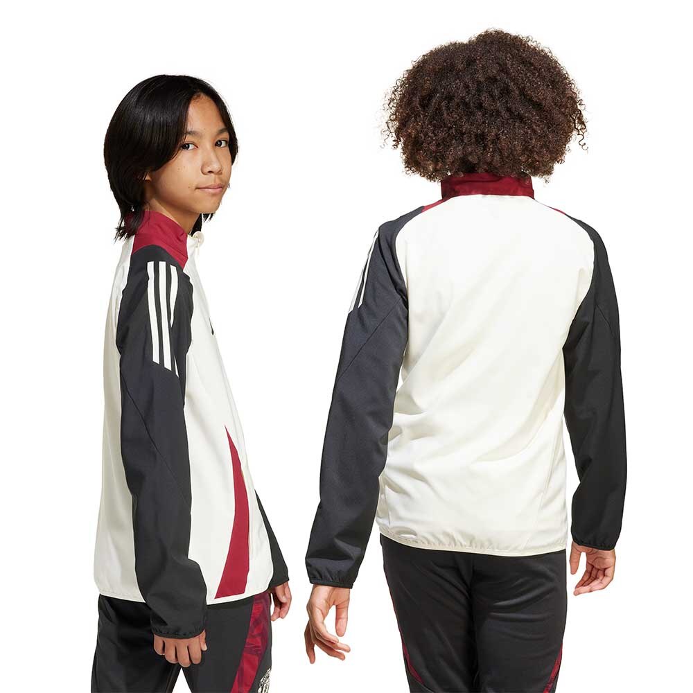 Adidas Manchester United Tiro Presentation Fotballjakke Barn 24/25 Hvit/Sort