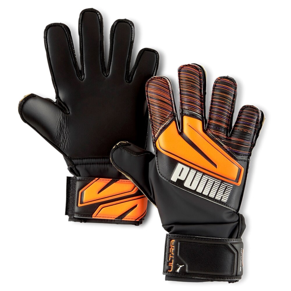 Puma ULTRA Protect 3 Keeperhansker Barn Chasing Adrenaline Pack Sort/Oransje
