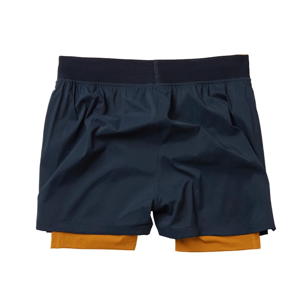 YMR Track Club Stadion 2in1 Løpeshorts Herre Marine/Gul