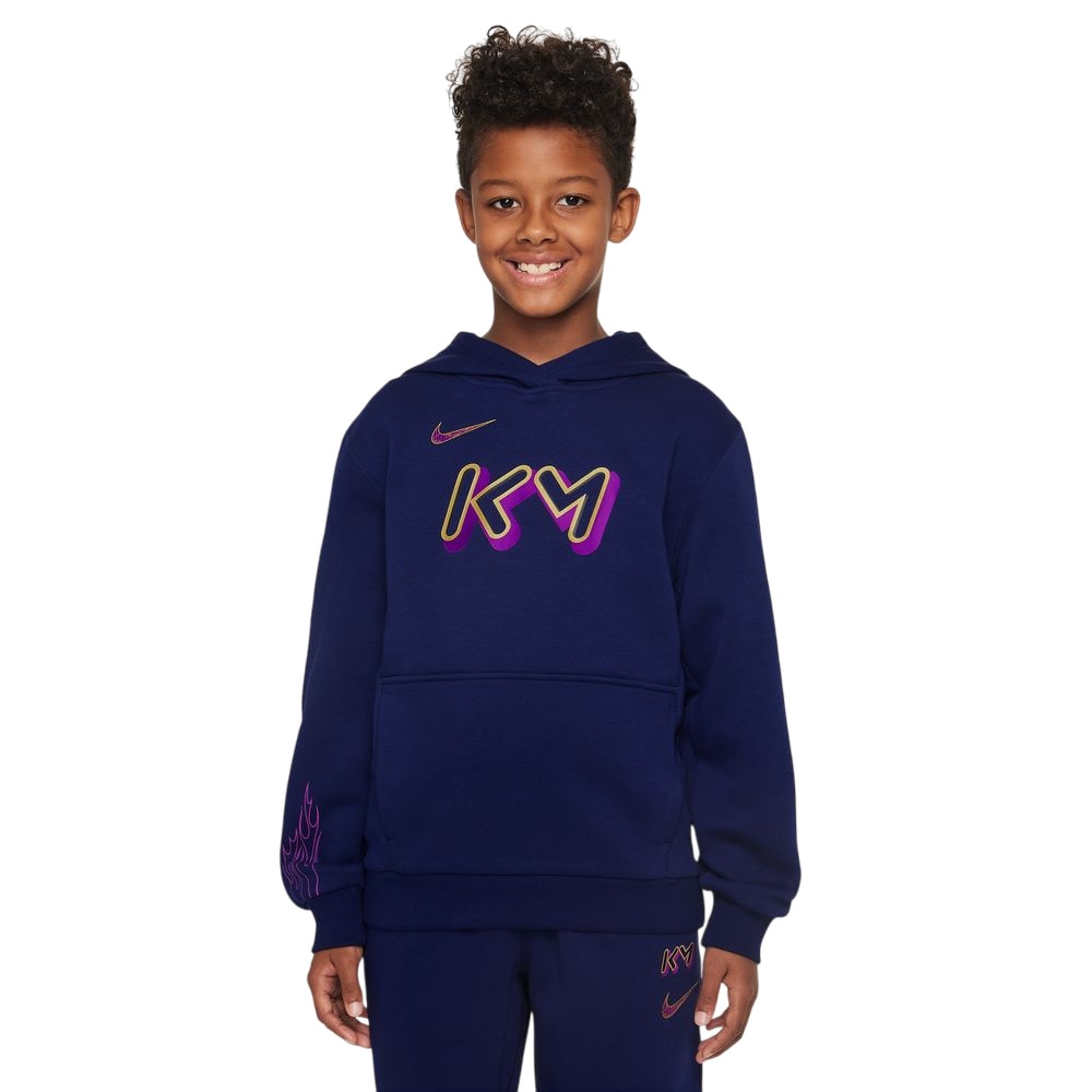 Nike Mbappé Club Fleece Hettegenser Barn Blå/Lilla