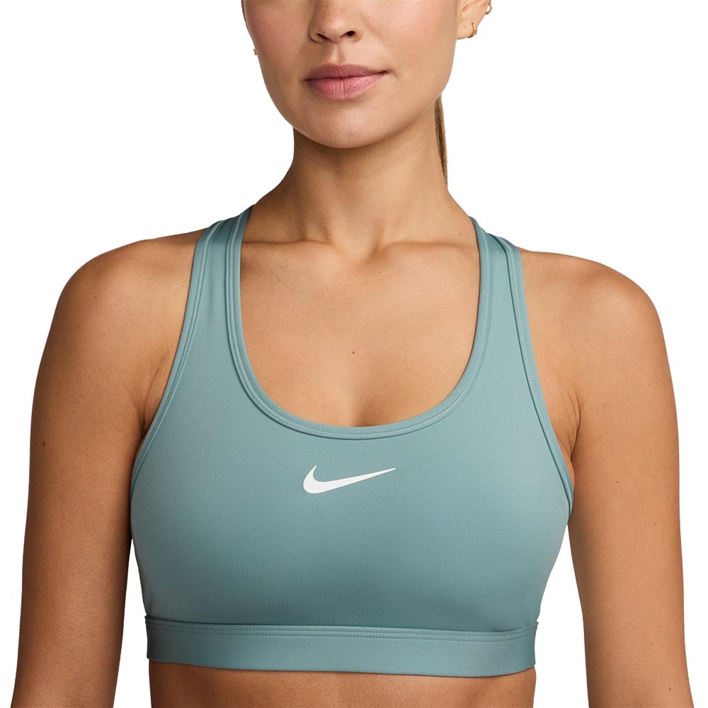 Nike Swoosh Medium-Support Sports-BH Grønn/Blå