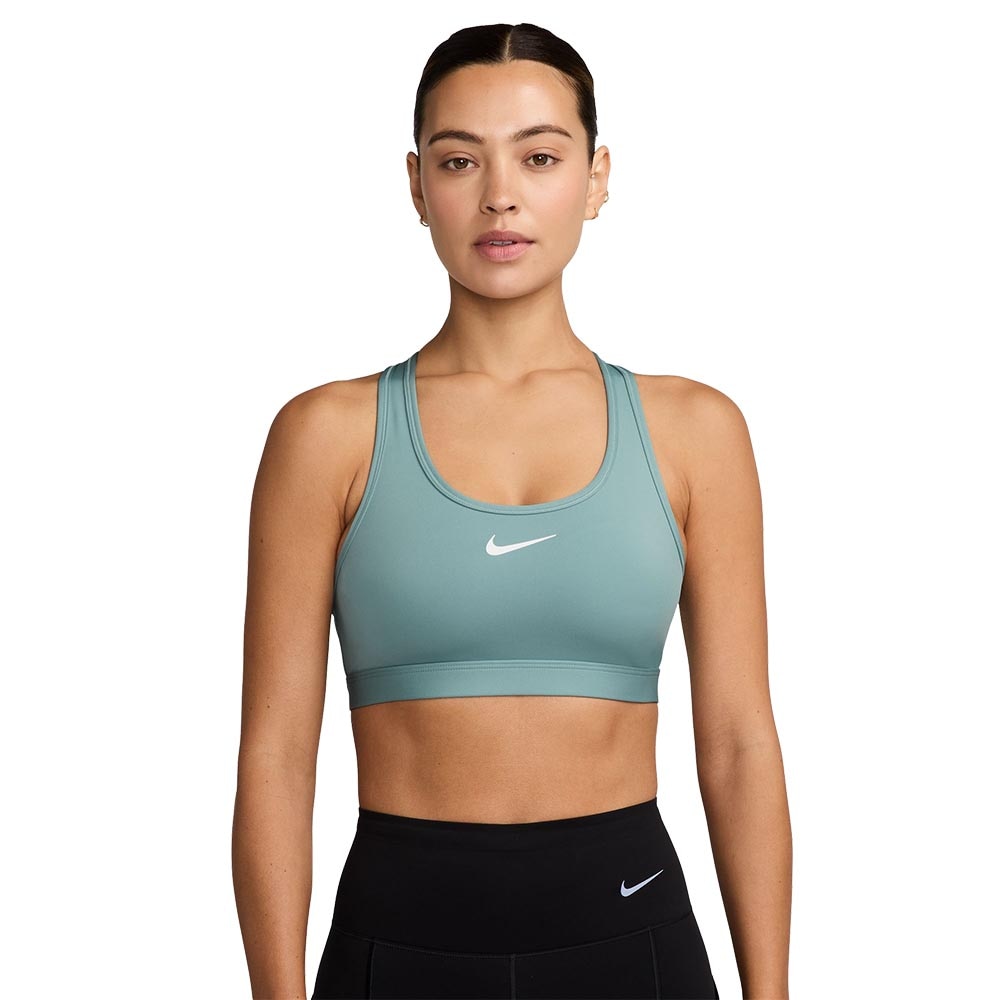 Nike Swoosh Medium-Support Sports-BH Grønn/Blå