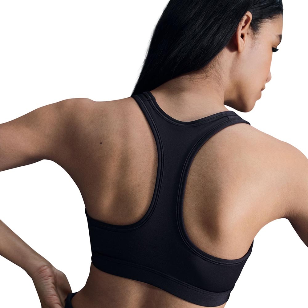 Nike Swoosh Medium-Support Sports-BH Sort/Hvit