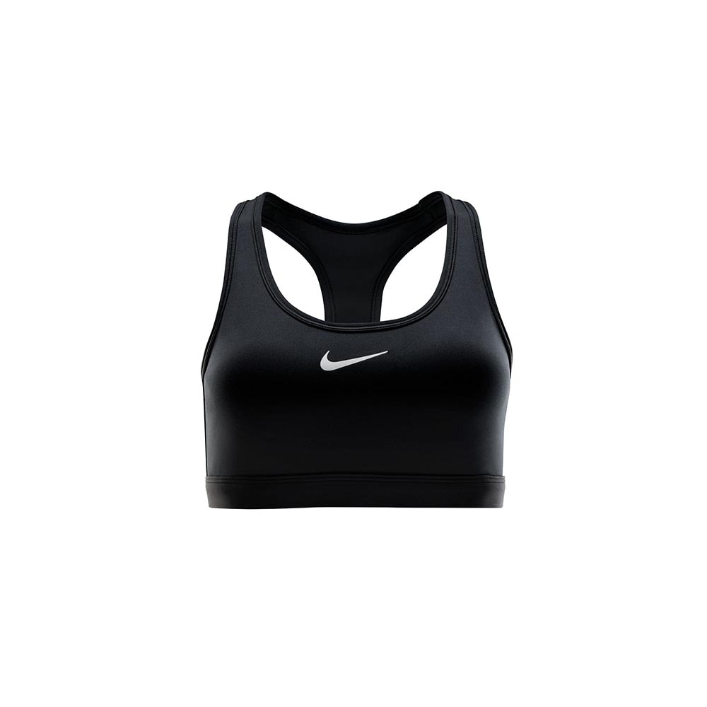 Nike Swoosh Medium-Support Sports-BH Sort/Hvit