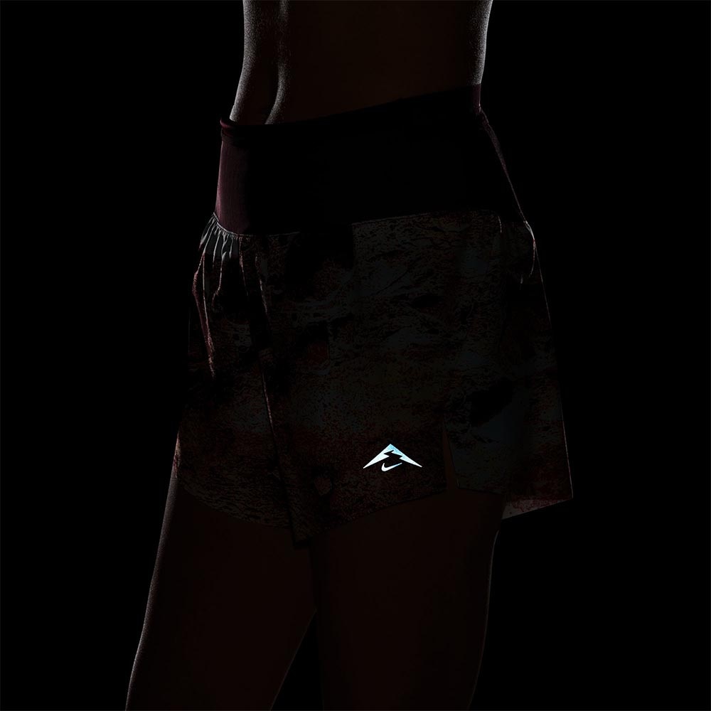Nike Dri-Fit Trail MidRise 4''Brief Løpeshorts Dame Burgunder/Beige