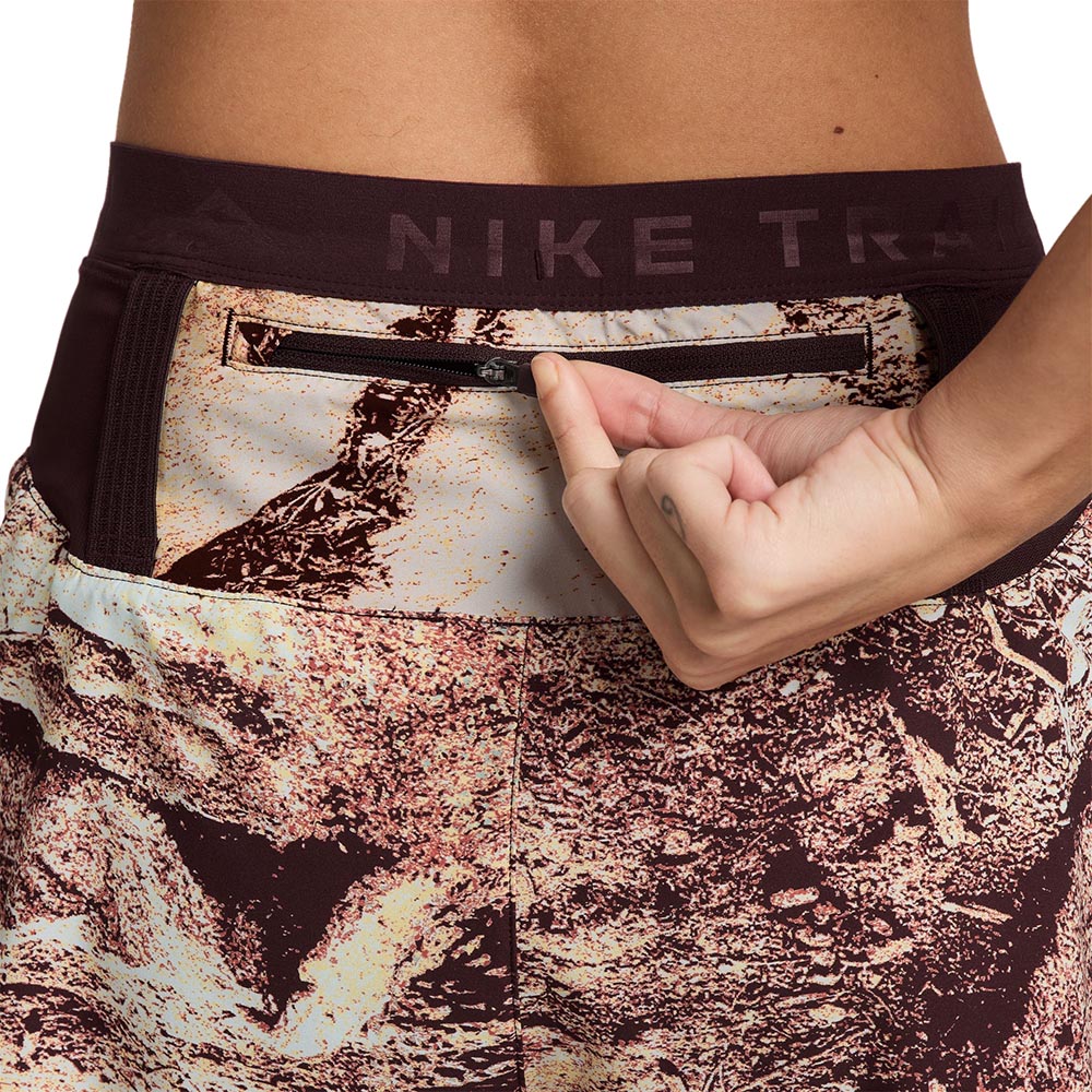 Nike Dri-Fit Trail MidRise 4''Brief Løpeshorts Dame Burgunder/Beige