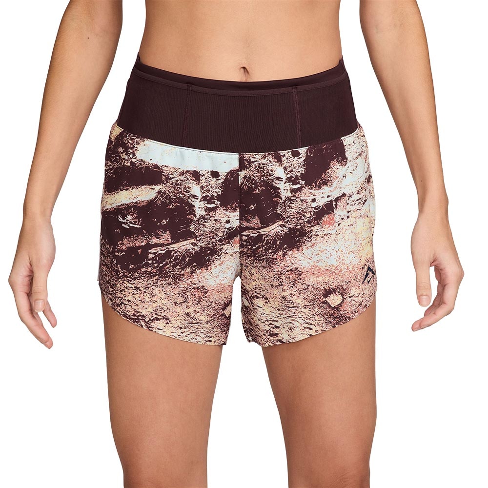 Nike Dri-Fit Trail MidRise 4''Brief Løpeshorts Dame Burgunder/Beige