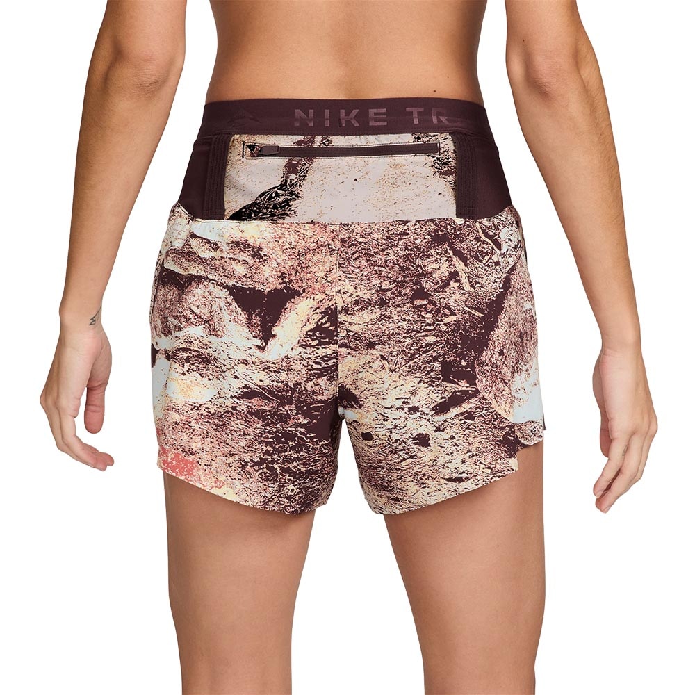 Nike Dri-Fit Trail MidRise 4''Brief Løpeshorts Dame Burgunder/Beige