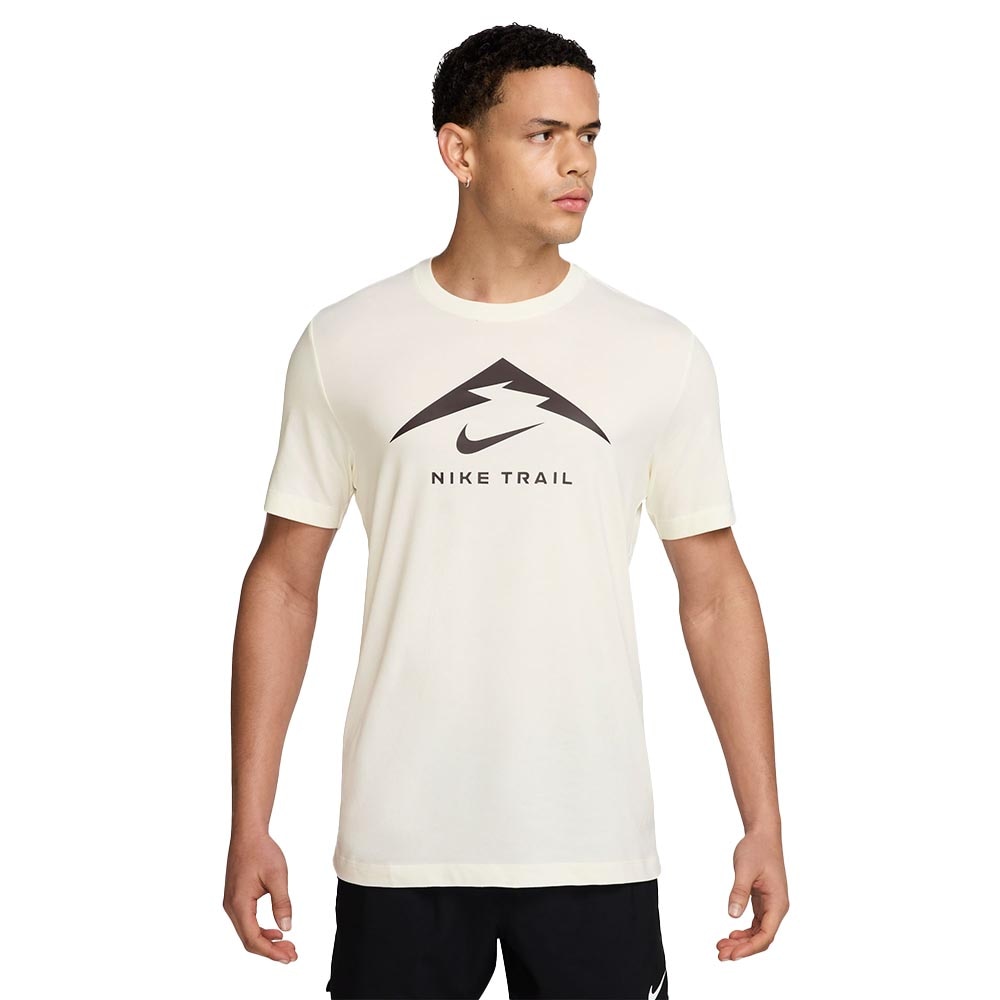Nike Dri-Fit Trail Logo Kortermet Trøye Herre Hvit/Sort