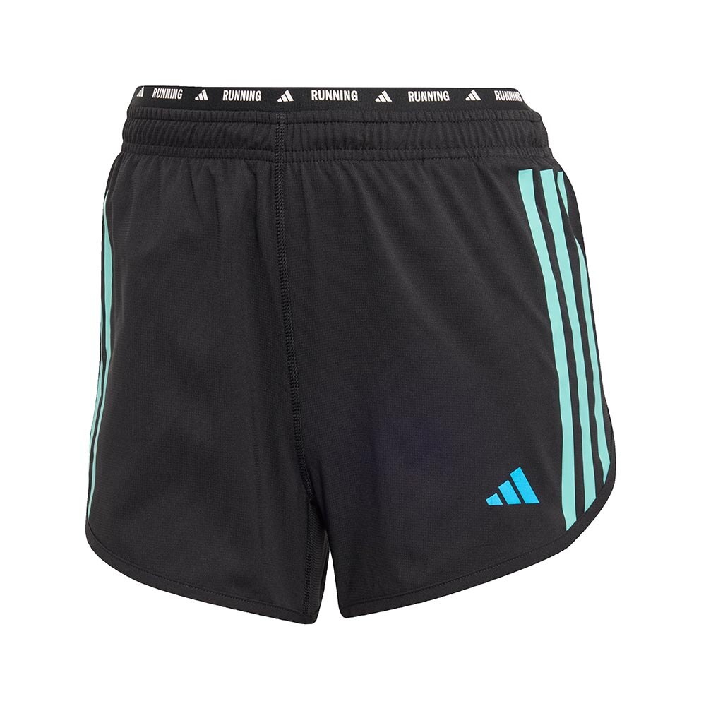Adidas Own The Run 3-Stripes Løpeshorts Dame Sort/Turkis