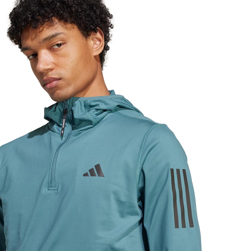 Adidas Own The Run Winterized Hooded Half-Zip Trøye Herre Blå