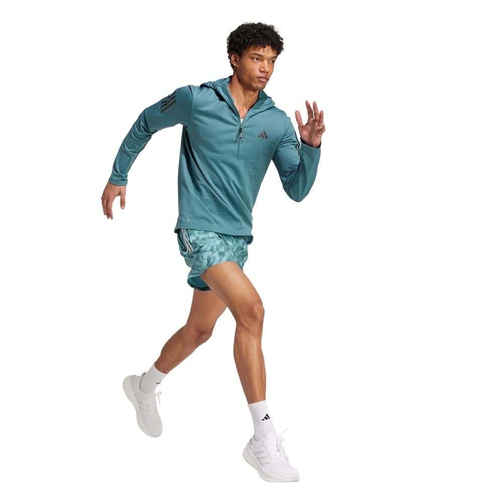 Adidas Own The Run Winterized Hooded Half-Zip Trøye Herre Blå