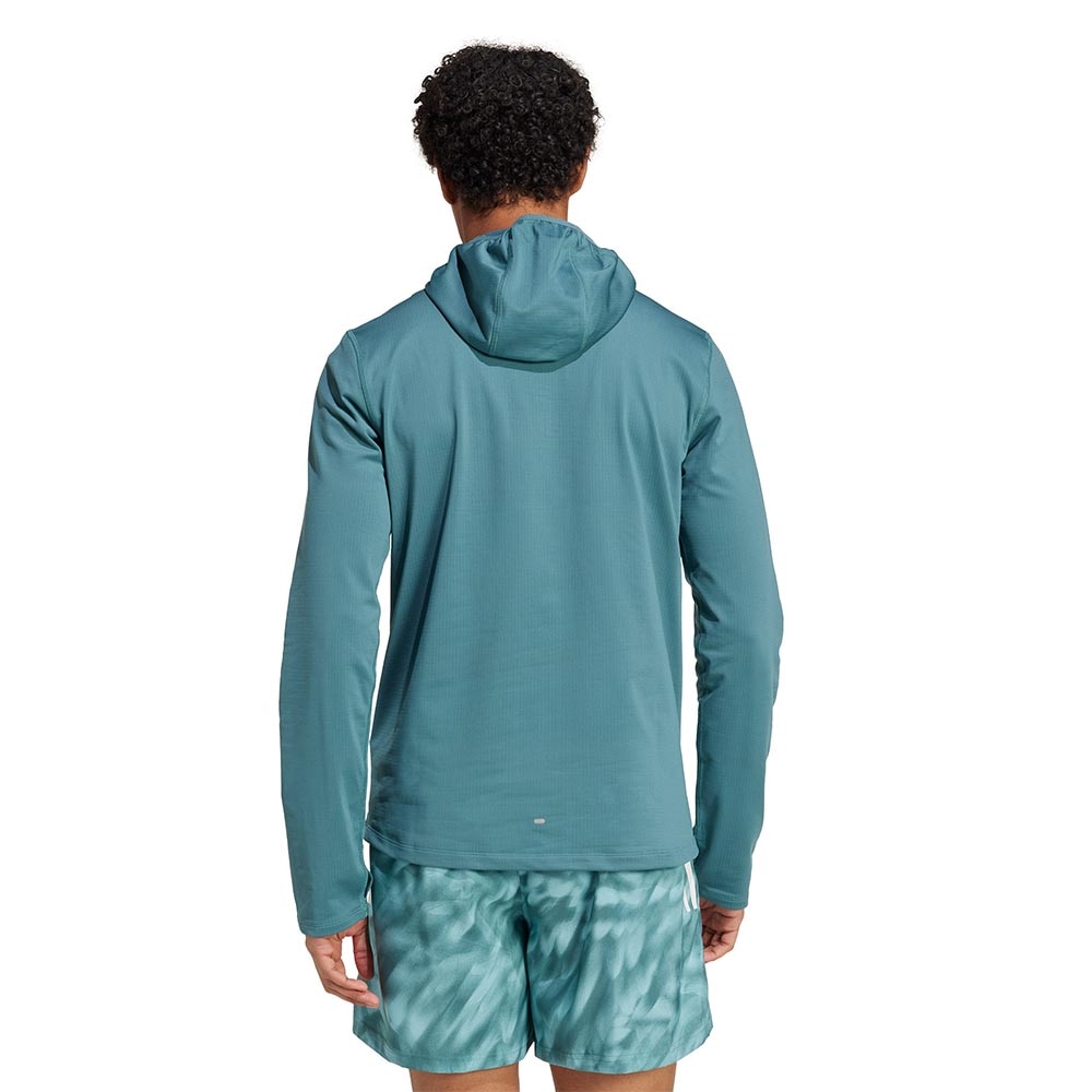 Adidas Own The Run Winterized Hooded Half-Zip Trøye Herre Blå