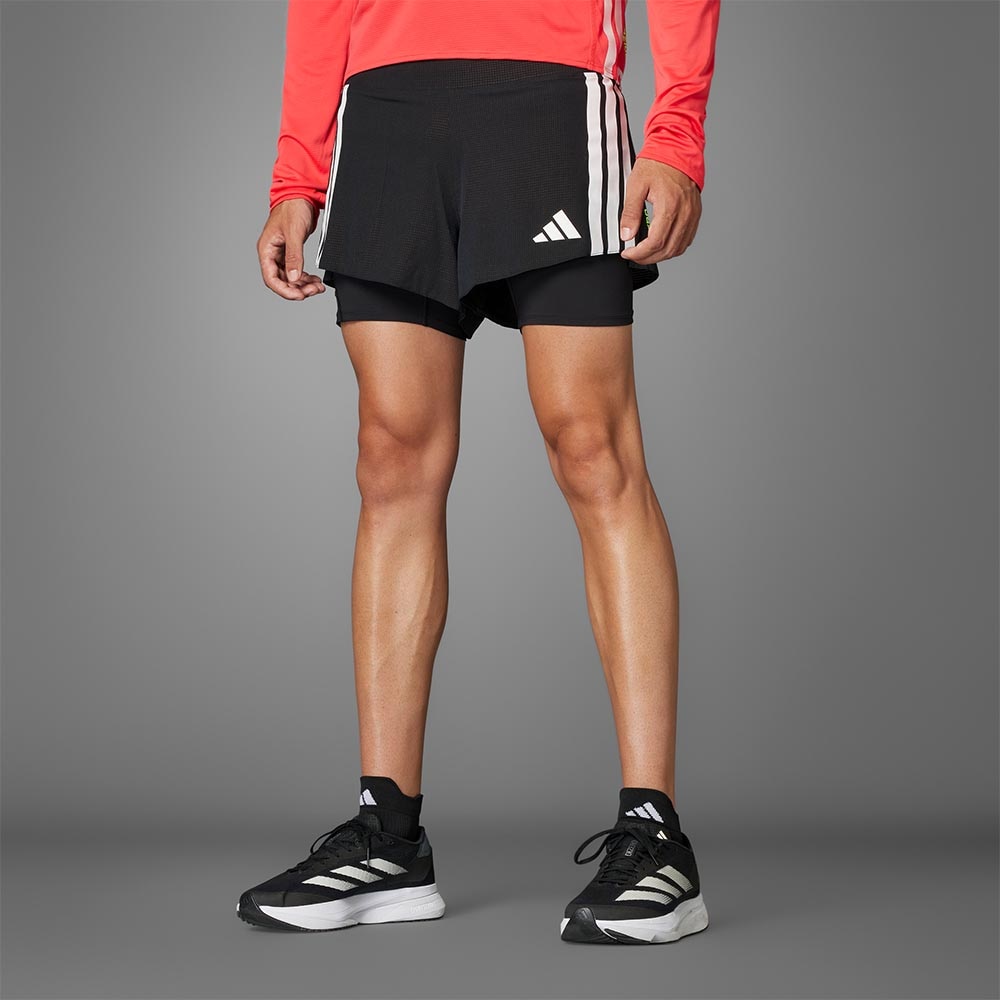 Adidas Adizero 2in1 Gel Pocket Løpeshorts Herre Sort/Hvit