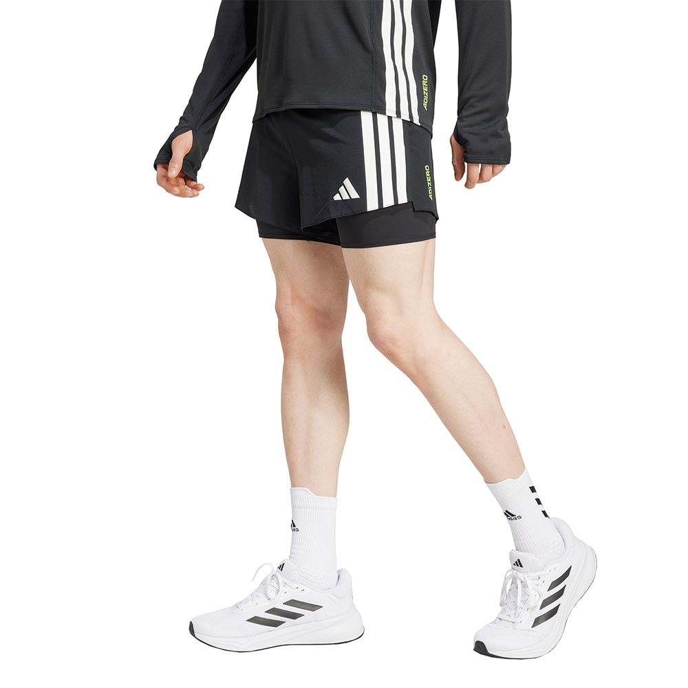 Adidas Adizero 2in1 Gel Pocket Løpeshorts Herre Sort/Hvit