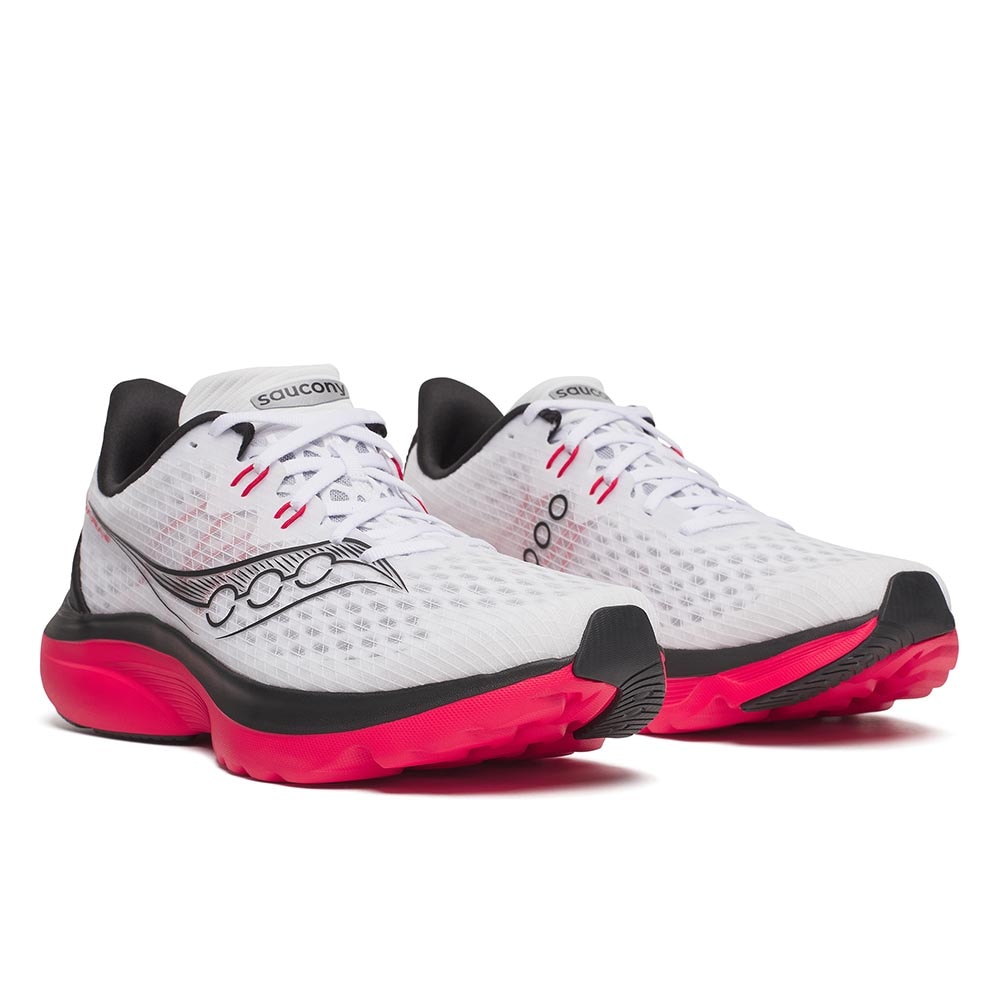 Saucony Kinvara 16 Joggesko Herre Hvit/Sort/Rød