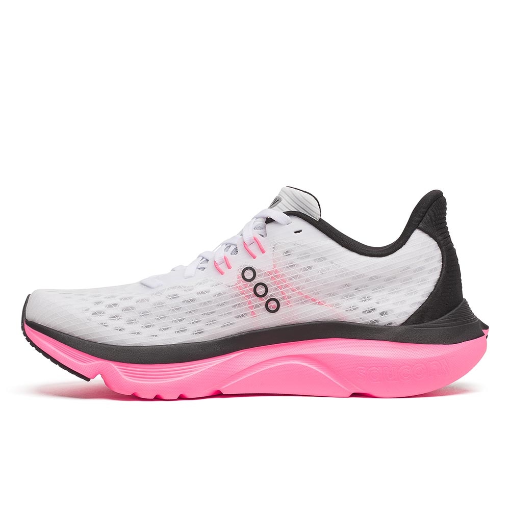 Saucony Kinvara 16 Joggesko Dame Hvit/Sort/Rosa