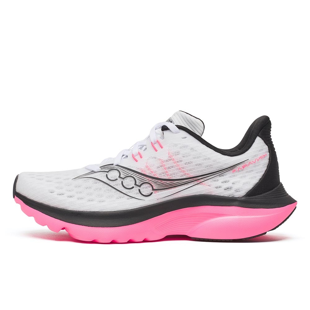 Saucony Kinvara 16 Joggesko Dame Hvit/Sort/Rosa