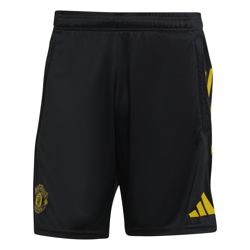 Adidas Manchester United Tiro Treningsshorts 25/26 Sort/Gul