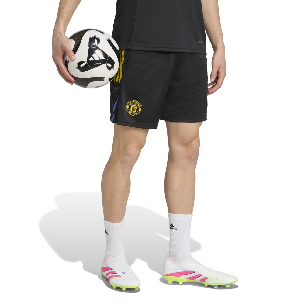 Adidas Manchester United Tiro Treningsshorts 25/26 Sort/Gul