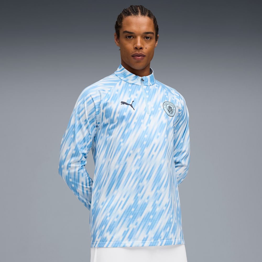 Puma Manchester City Pre Match 1/4 Zip Genser 25/26 Blå