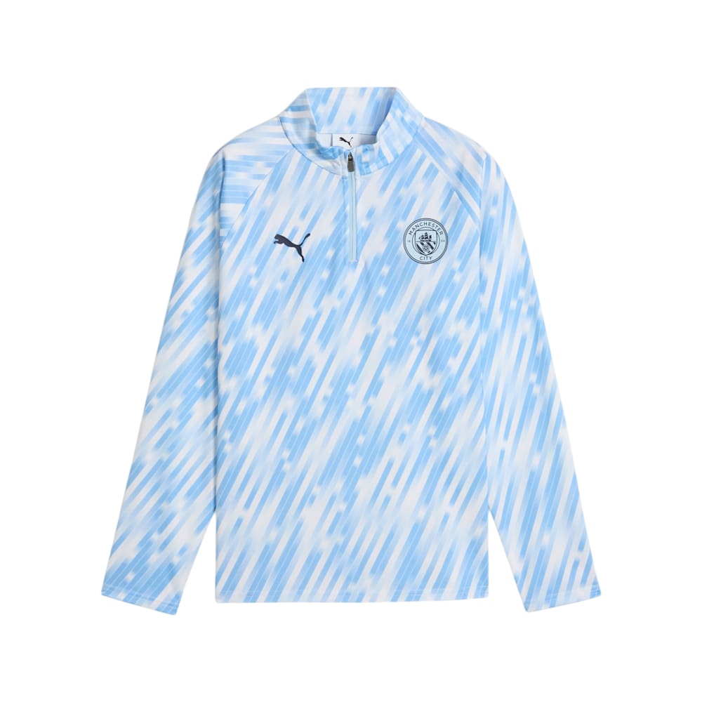 Puma Manchester City Pre Match 1/4 Zip Genser Barn 25/26 Blå
