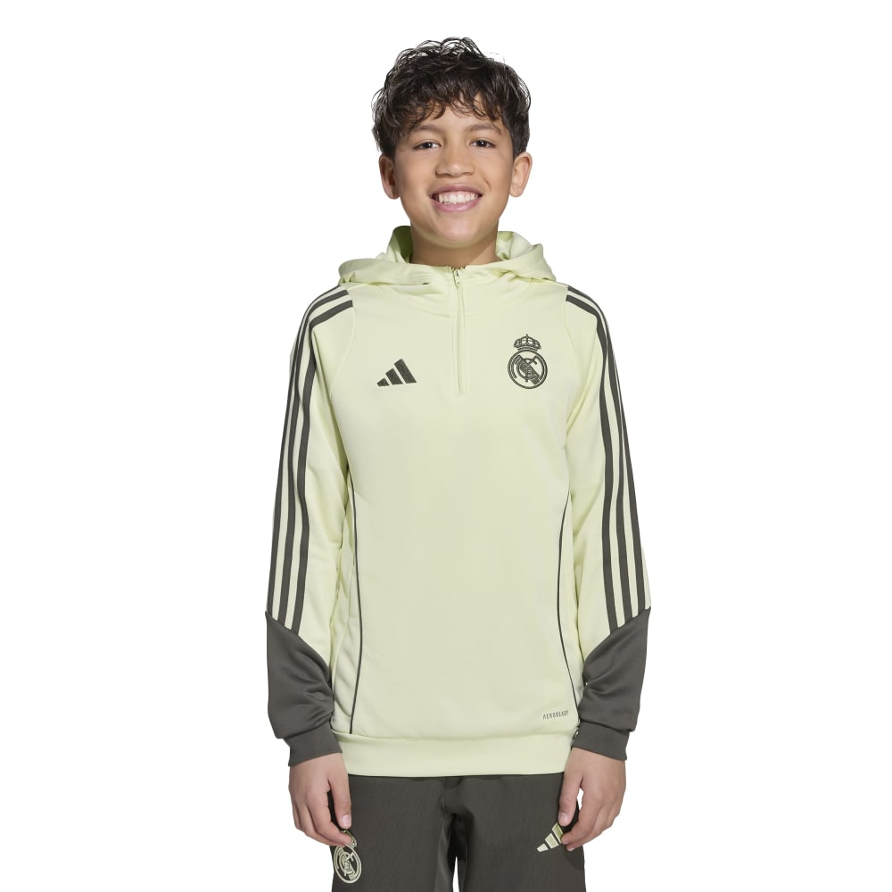 Adidas Real Madrid Track Hettegenser Barn 25/26 Beige/Grå