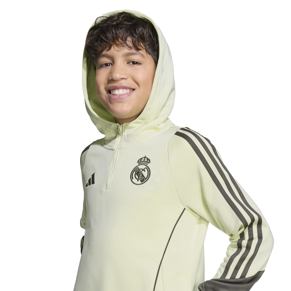 Adidas Real Madrid Track Hettegenser Barn 25/26 Beige/Grå