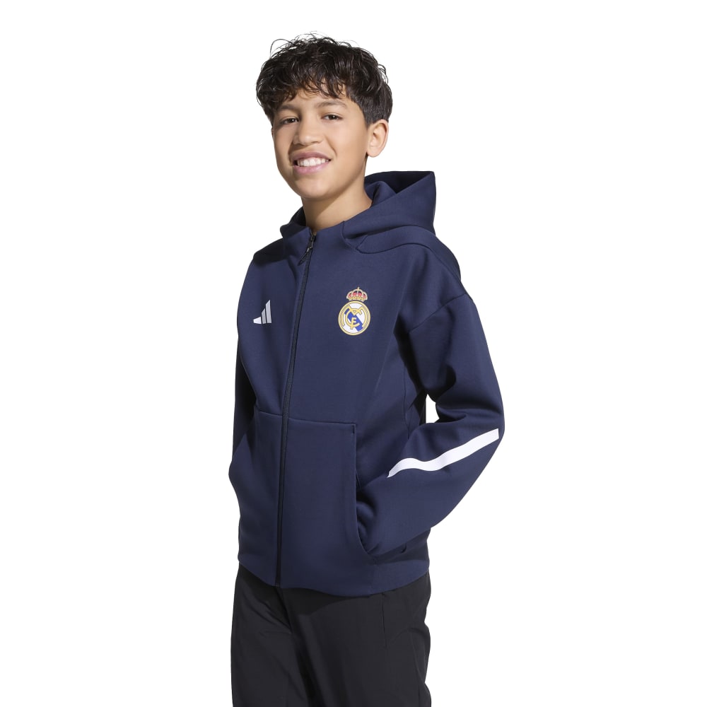 Adidas Real Madrid Anthem Jakke Barn 25/26 Marine