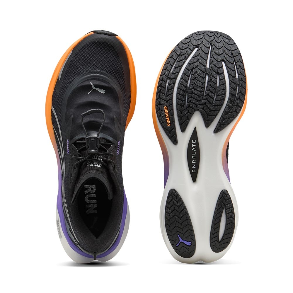 Puma Deviate Nitro 3 WTR+ Joggesko Dame Sort/Oransje/Lilla