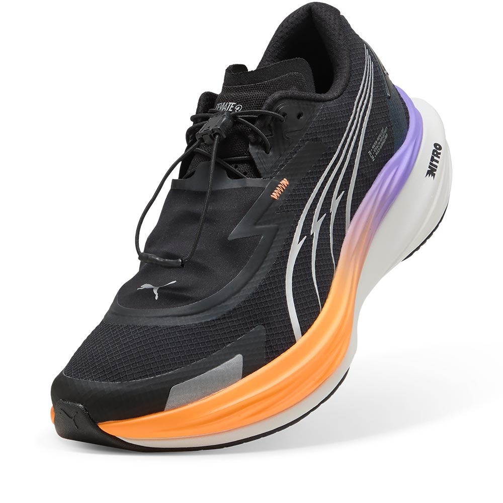 Puma Deviate Nitro 3 WTR+ Joggesko Herre Sort/Oransje/Lilla