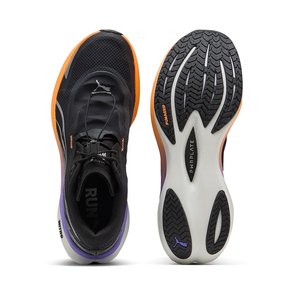 Puma Deviate Nitro 3 WTR+ Joggesko Herre Sort/Oransje/Lilla