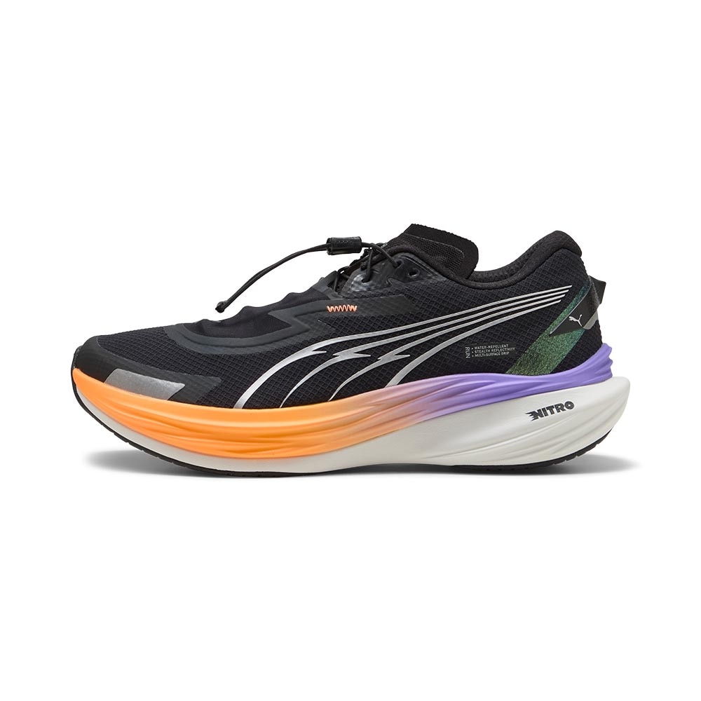 Puma Deviate Nitro 3 WTR+ Joggesko Herre Sort/Oransje/Lilla