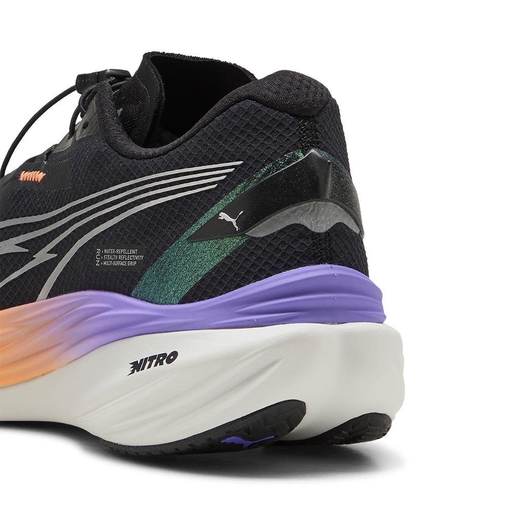 Puma Deviate Nitro 3 WTR+ Joggesko Herre Sort/Oransje/Lilla