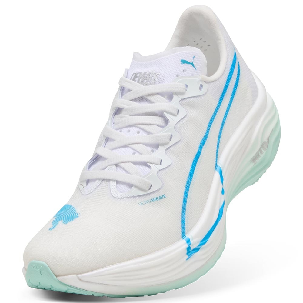 Puma Deviate Nitro Elite 3 Joggesko Dame Hvit/Blå/Turkis