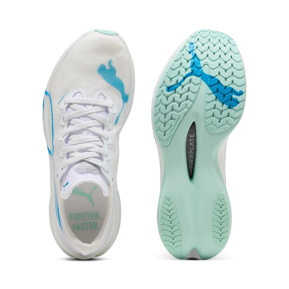 Puma Deviate Nitro Elite 3 Joggesko Dame Hvit/Blå/Turkis