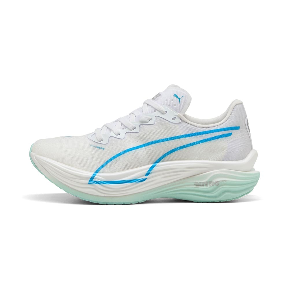 Puma Deviate Nitro Elite 3 Joggesko Dame Hvit/Blå/Turkis