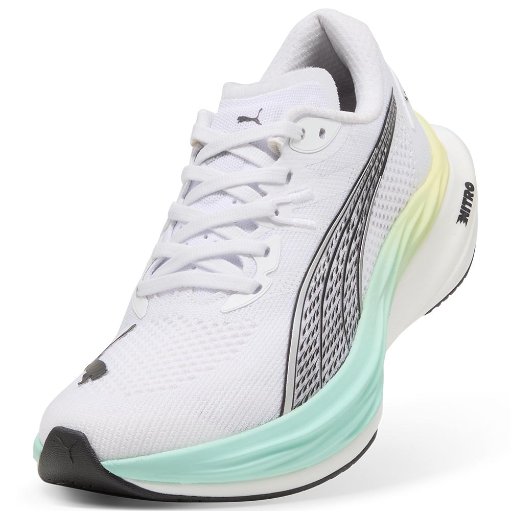 Puma Deviate Nitro 3 Joggesko Dame Hvit/Turkis/Gul