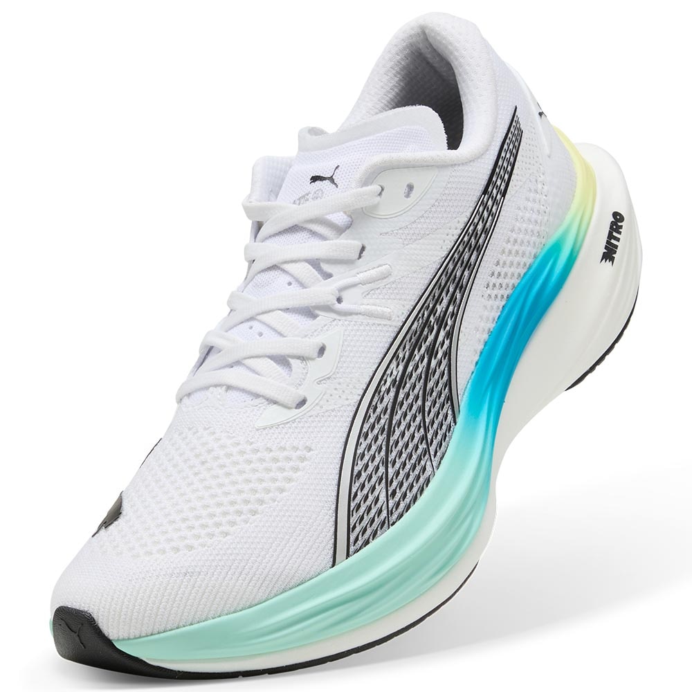 Puma Deviate Nitro 3 Joggesko Herre Hvit/Blå/Gul