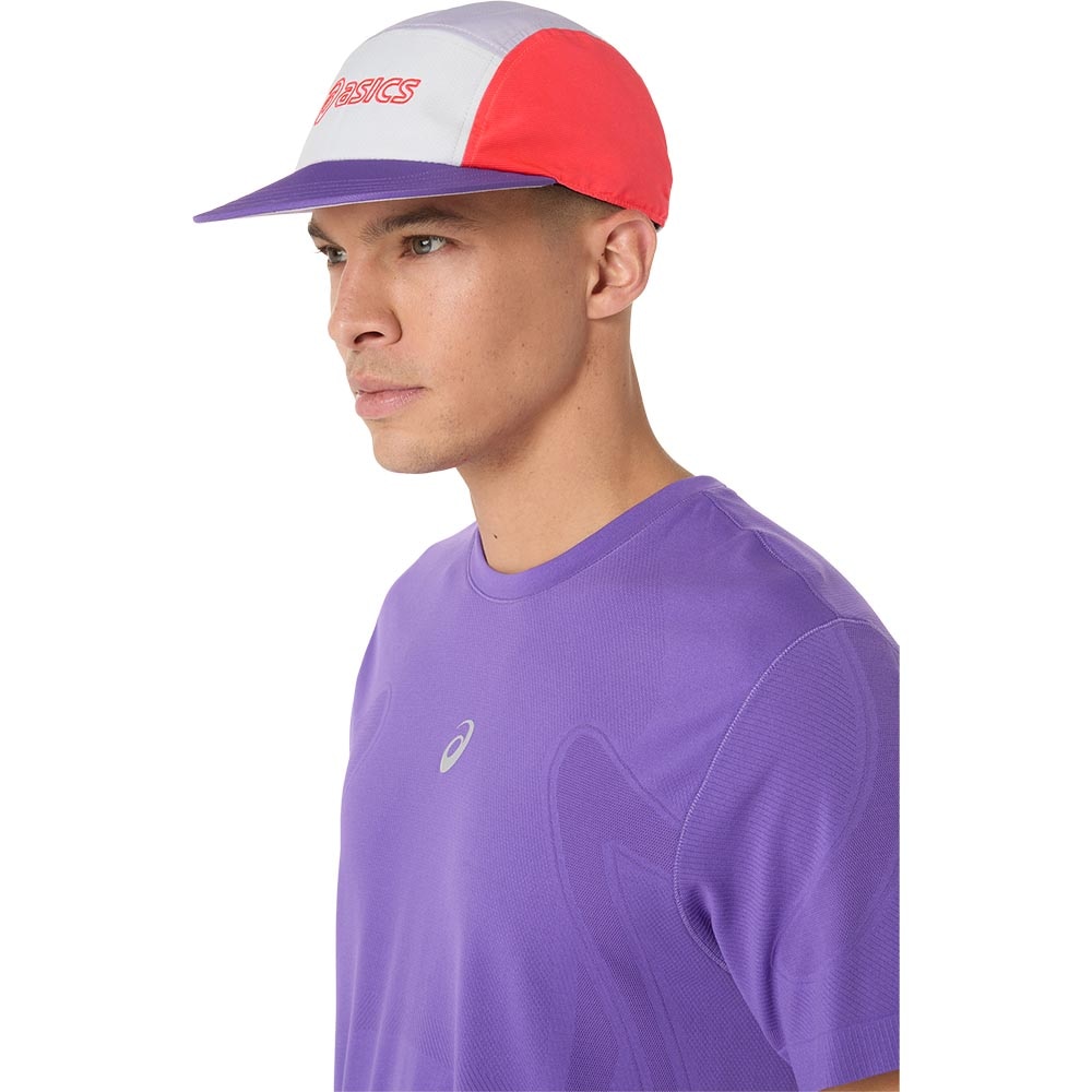 Asics 5 Panel Cap Hvit/Rød/Lilla