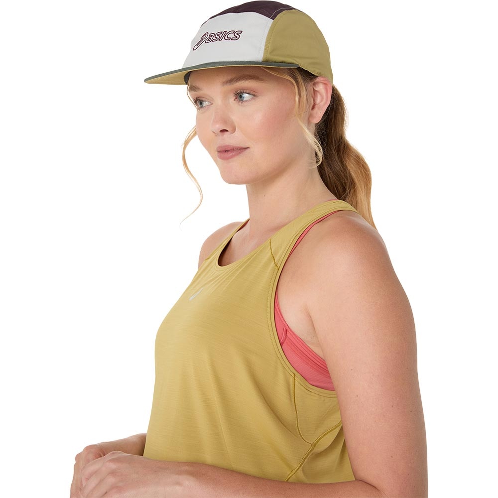 Asics 5 Panel Cap Hvit/Brun/Gul