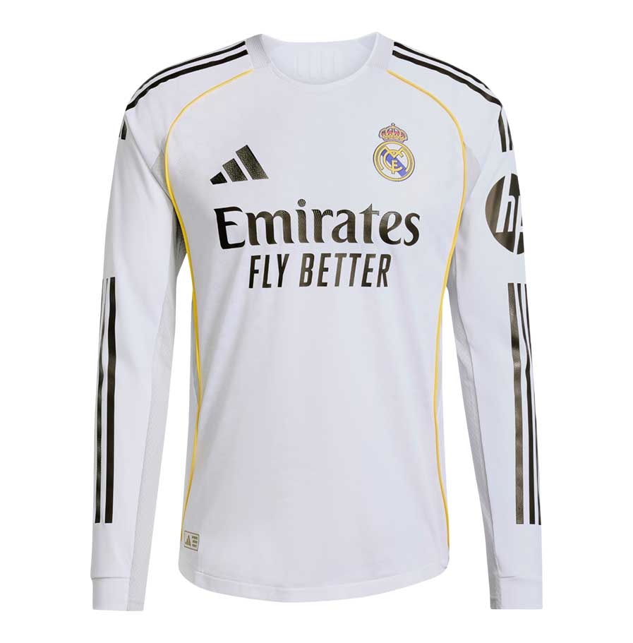 Adidas Real Madrid Authentic Langermet Fotballdrakt 25/26 Hjemme