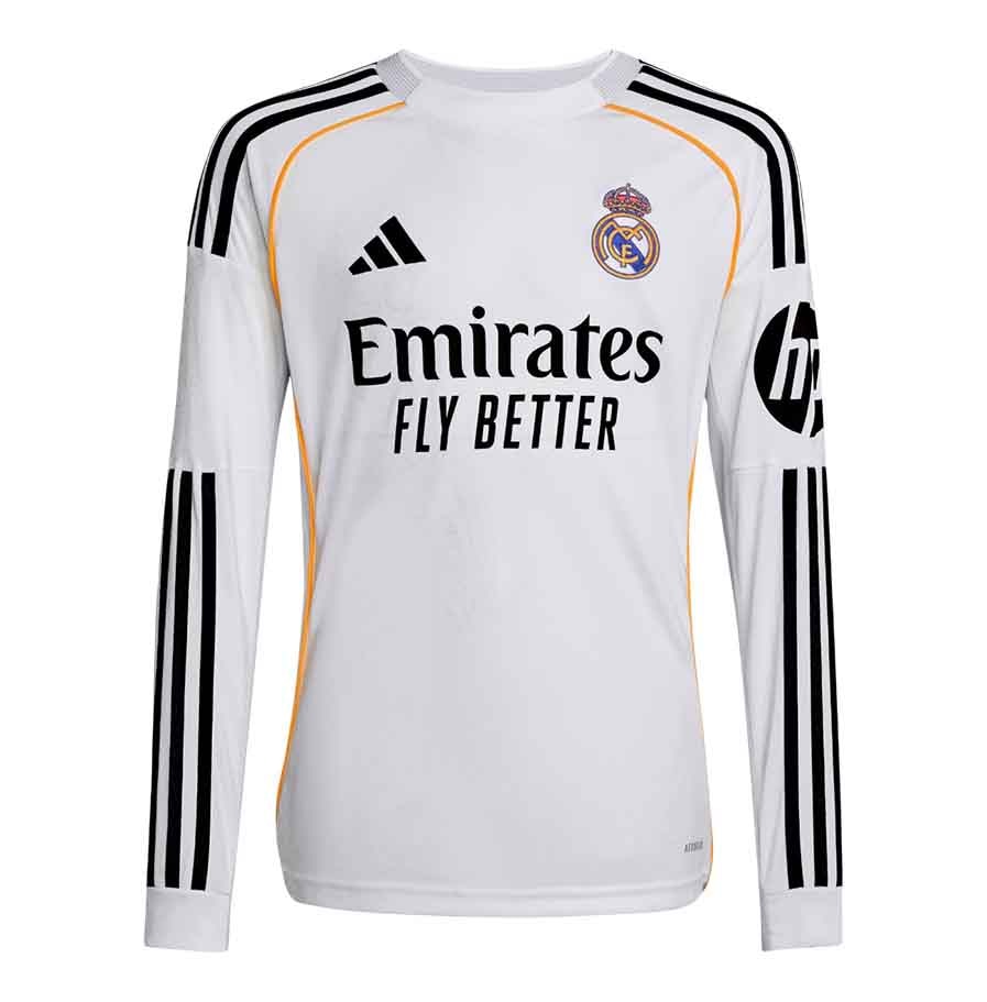 Adidas Real Madrid Langermet Fotballdrakt 25/26 Barn Hjemme