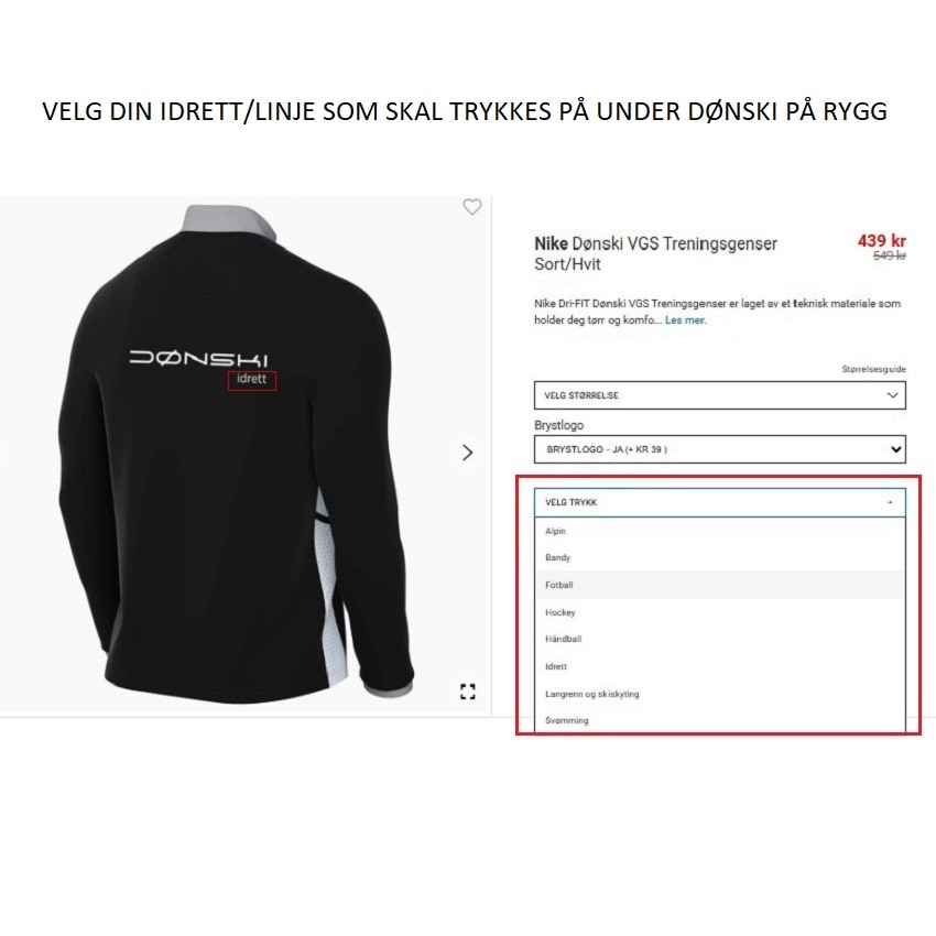 Nike Dønski VGS Regnjakke Sort